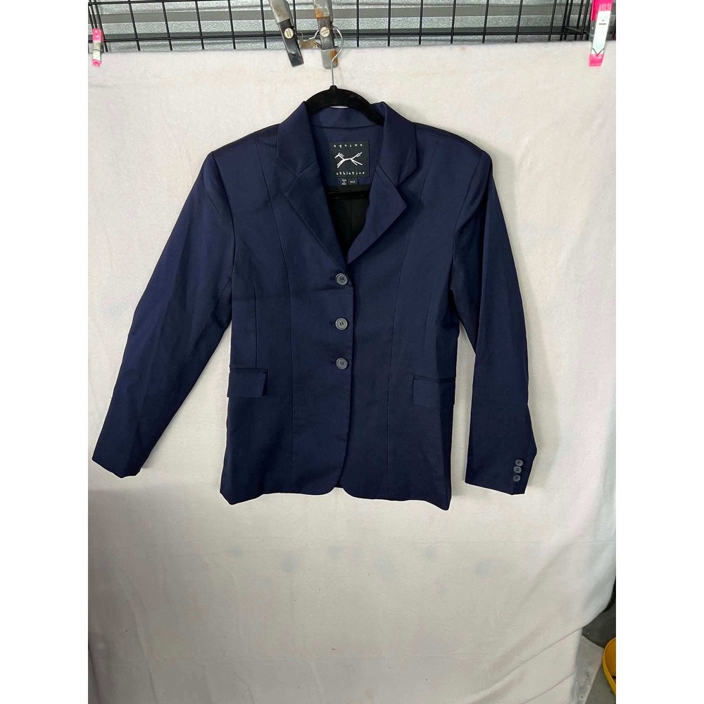 Equine Athletics Womens Navy Blue 3-Button Equestrian Show Coat Blazer Size 6